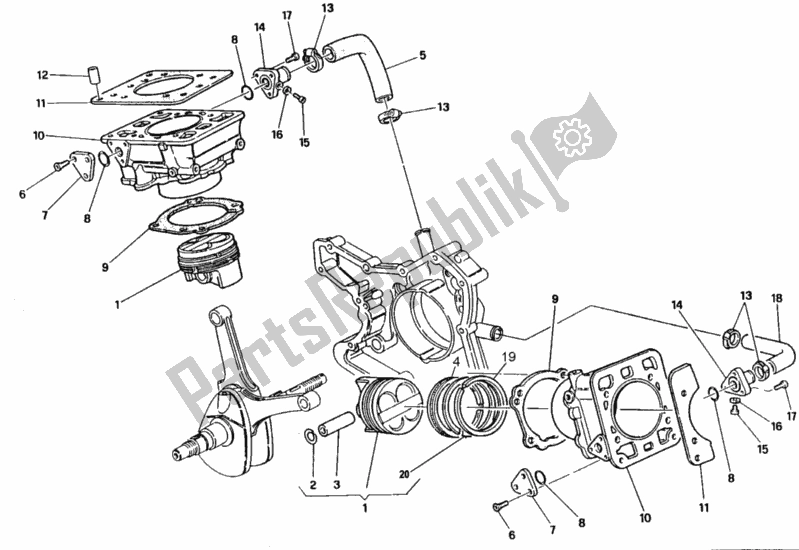 Todas las partes para Cilindro - Pistón de Ducati Superbike 916 R 1997